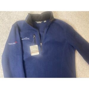 Eddie Bauer Travelers Quarter Zip Fleece Jacket Men SZ LRG**NWT‎